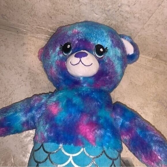 Build A Bear Blue Tie Tye Mermaid 16” Bear Doll With Music Insert - Picture 3 of 8